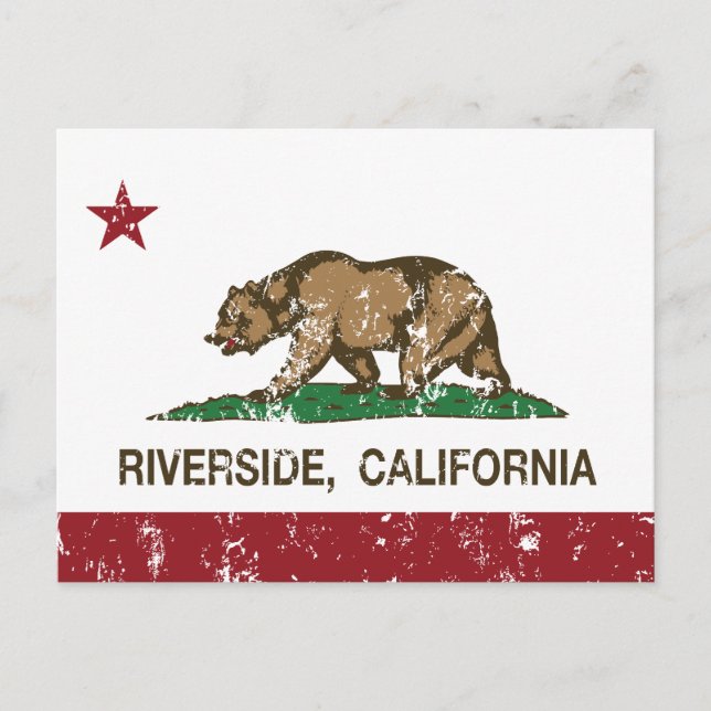 Carte Postale Drapeau californien Riverside (Devant)
