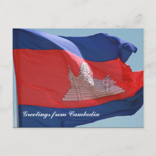 Carte Postale drapeau cambodgien