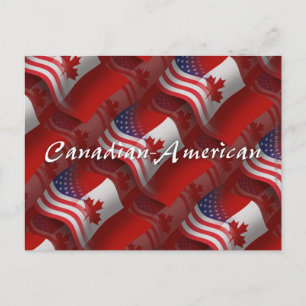 Carte Postale Drapeau canadien-américain