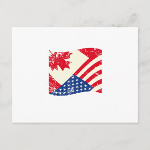 Carte Postale Drapeau canadien américain Canada Amérique cadeau 