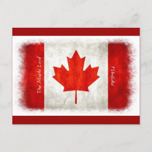 Carte Postale Drapeau canadien Feuille d'érable l'Unifolié
