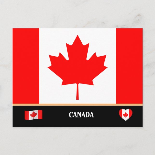 Carte Postale Drapeau canadien & Voyage de pays au Canada / Cana (Devant)