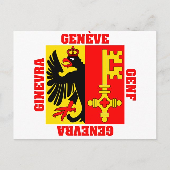 Carte Postale Drapeau cantonal suisse de Genève (Devant)