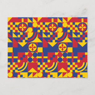 Carte Postale Drapeau Colombie Motif coloré