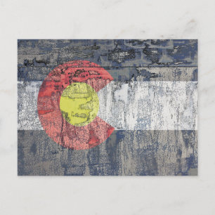 Carte Postale drapeau colorado mur texturé