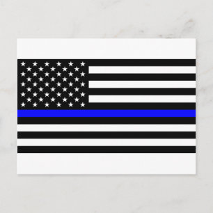 Carte Postale Drapeau commémoratif des policiers de la Ligne Ble