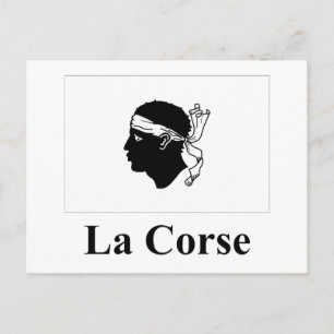 Carte Postale Drapeau corse avec nom en français