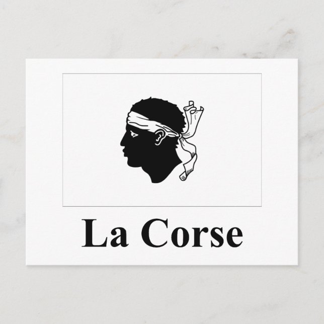 Carte Postale Drapeau corse avec nom en français (Devant)