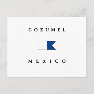 Carte Postale Drapeau Cozumel Mexique Alpha Dive