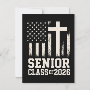 Carte Postale Drapeau croisé de classe supérieure 2026 États-Uni