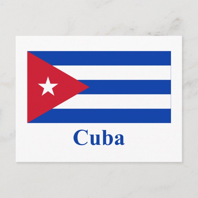 Carte Postale Drapeau Cuba avec nom (Devant)
