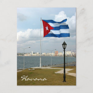 Carte Postale drapeau cuba havana