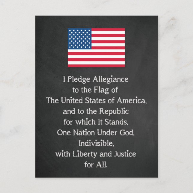Carte Postale Drapeau d'allégeance américain (Devant)