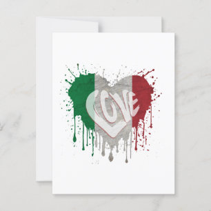 Carte Postale Drapeau d'amour Italie