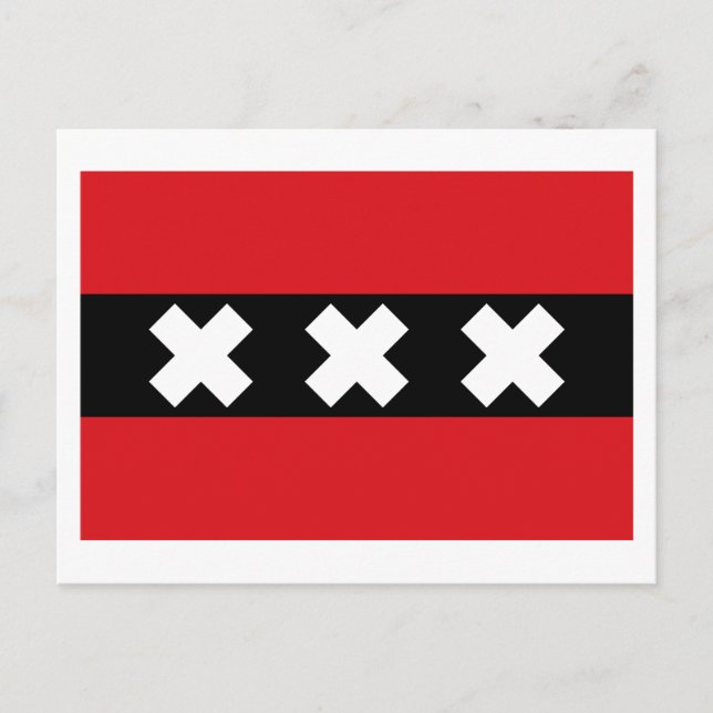 Carte Postale Drapeau d'Amsterdam (Devant)