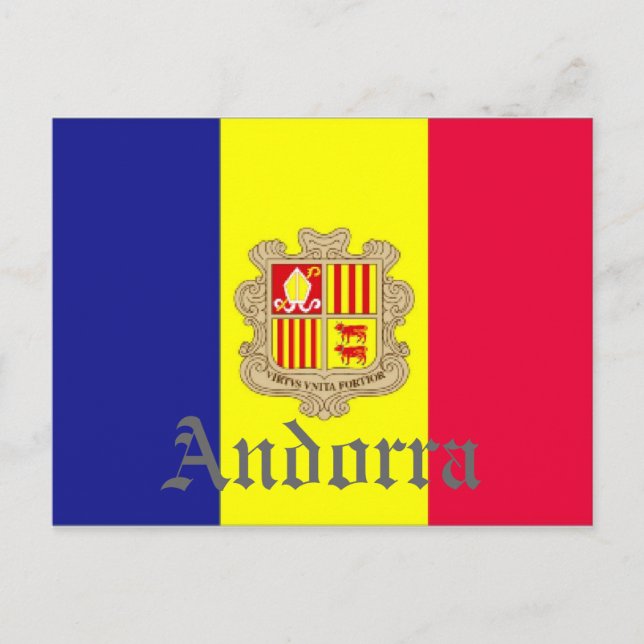 Carte Postale drapeau d'Andorre (Devant)