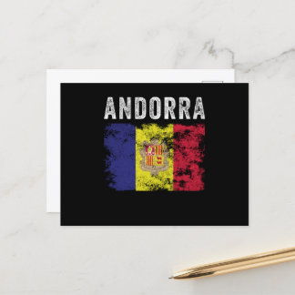 Carte Postale Drapeau d'Andorre en détresse - Drapeau andorran