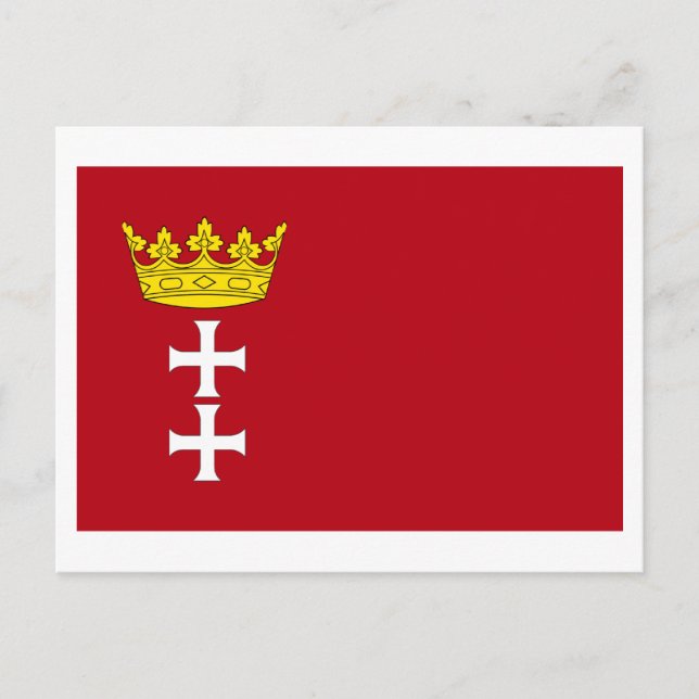 Carte Postale Drapeau Danzig - Gdansk (Devant)