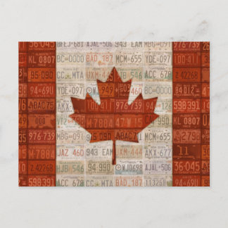 Carte Postale Drapeau D'Art De Plaque De Licence Du Canada