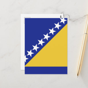 Carte Postale Drapeau de Bosnie-Herzégovine