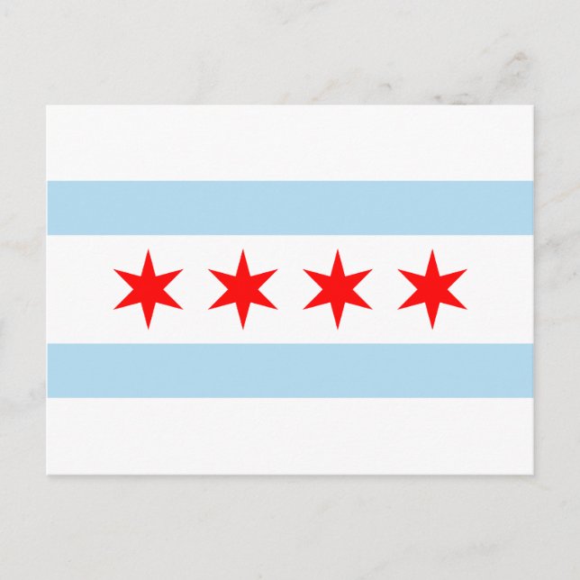 Carte Postale Drapeau de Chicago (Devant)