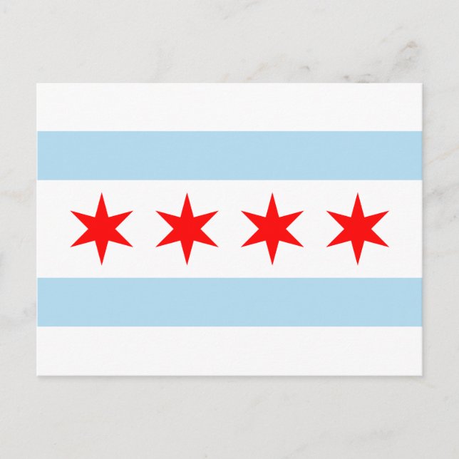 Carte Postale Drapeau de Chicago, Illinois Postcard (Devant)