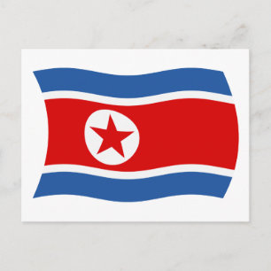 Carte postale drapeau de Corée du Nord