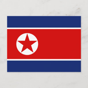 Carte postale drapeau de Corée du Nord