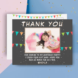 Carte Postale Drapeau de fanion d'anniversaire Photo Merci