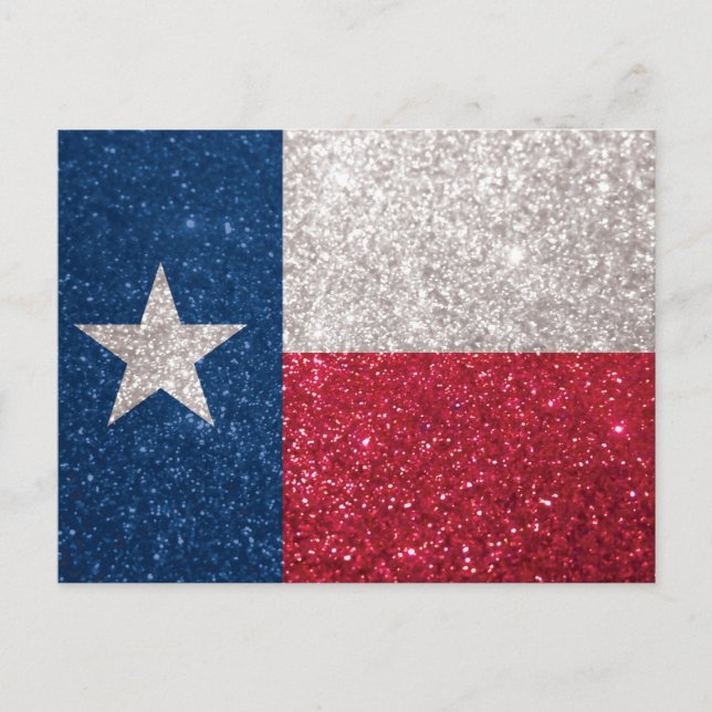 Carte Postale Drapeau de Faux Parties scintillant Texas (Devant)