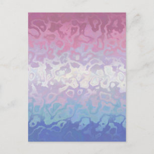 Carte Postale Drapeau de fierté bigender tripant ondoyant funky