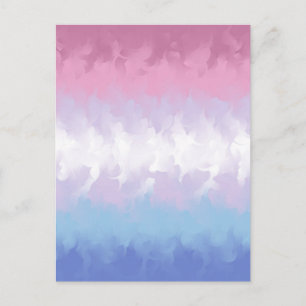 Carte Postale Drapeau de fierté bigenre abstrait pastel boho moe