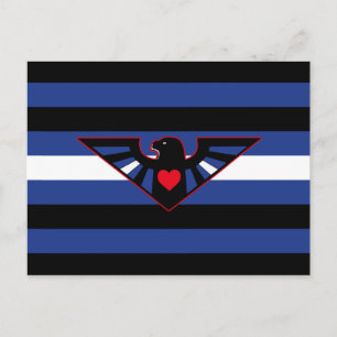 Carte Postale Drapeau de fierté d'aigle en cuir