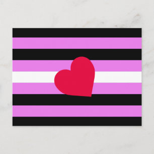 Carte Postale Drapeau de fierté de fille de cuir