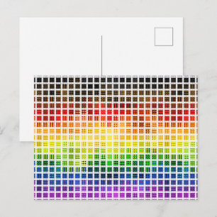 Carte Postale Drapeau de fierté gay arc-en-ciel coloré à carreau