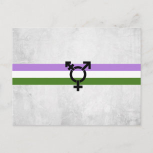 Carte Postale Drapeau de fierté genderqueer