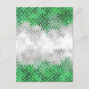 Carte Postale Drapeau de fierté grisromantique abstrait ondulé t
