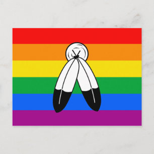 Carte Postale Drapeau de fierté LGBTQ+ bispirituel