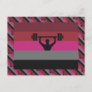 CARTE POSTALE DRAPEAU DE FIERTE MUSCLE