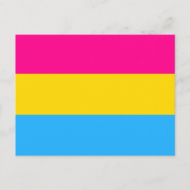 CARTE POSTALE "DRAPEAU DE FIERTÉ PANSEXUEL" (Devant)
