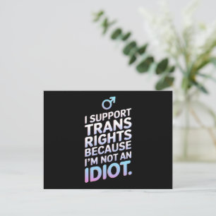 Carte Postale Drapeau de fierté trans allié soutien transgenre 