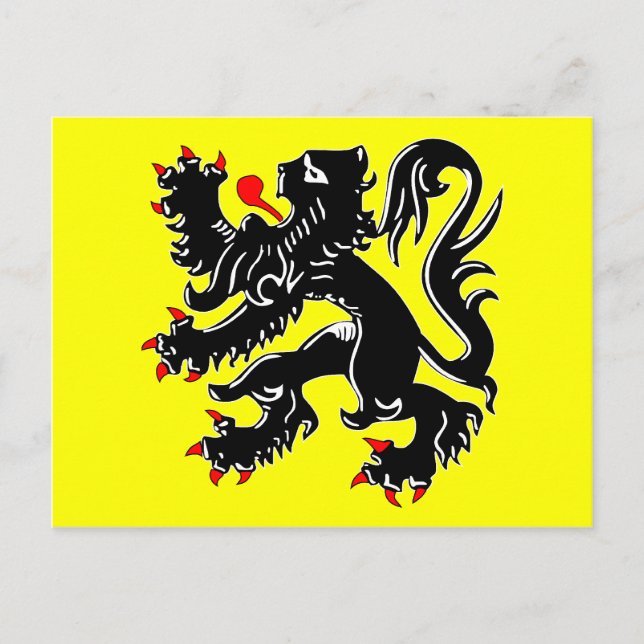 Carte Postale Drapeau de Flandre, Belgique (Devant)