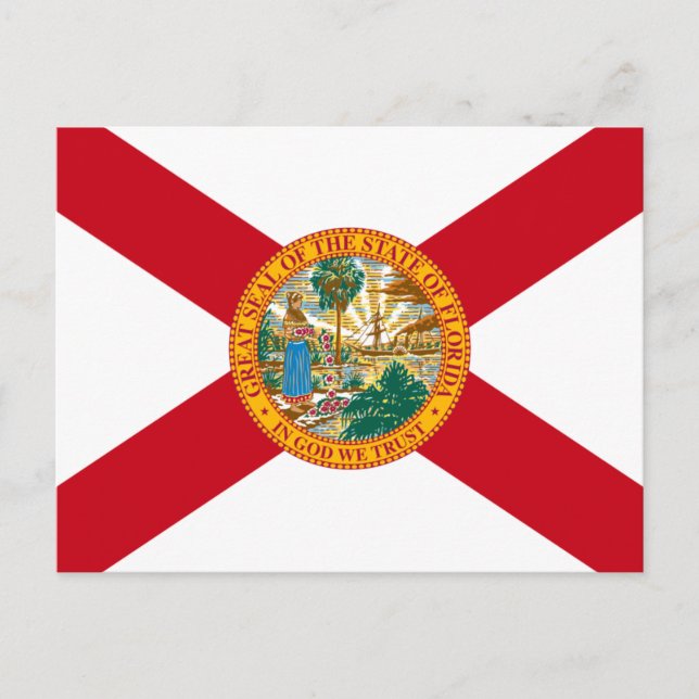 Carte Postale Drapeau de Floride : L'état de soleil des Floridie (Devant)