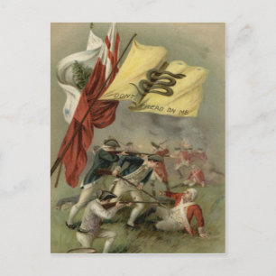 Carte Postale Drapeau de Gadsden Guerre révolutionnaire Bunker H