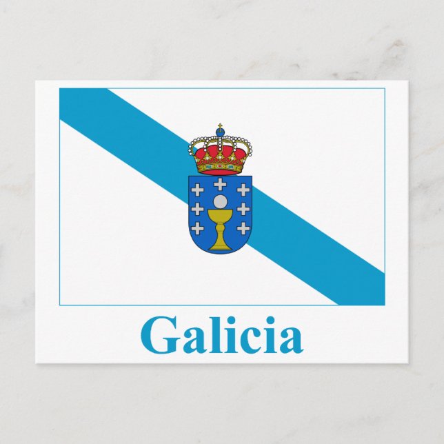 Carte Postale Drapeau de Galice avec nom (Devant)