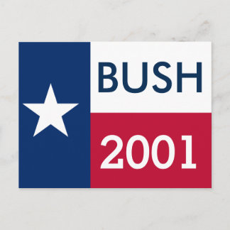 Carte Postale Drapeau de George W Bush 2001 au Texas