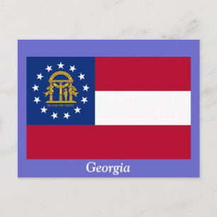 Carte Postale Drapeau de Géorgie