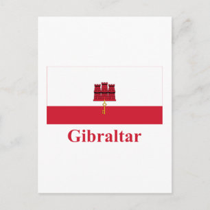 Carte Postale Drapeau de Gibraltar avec nom