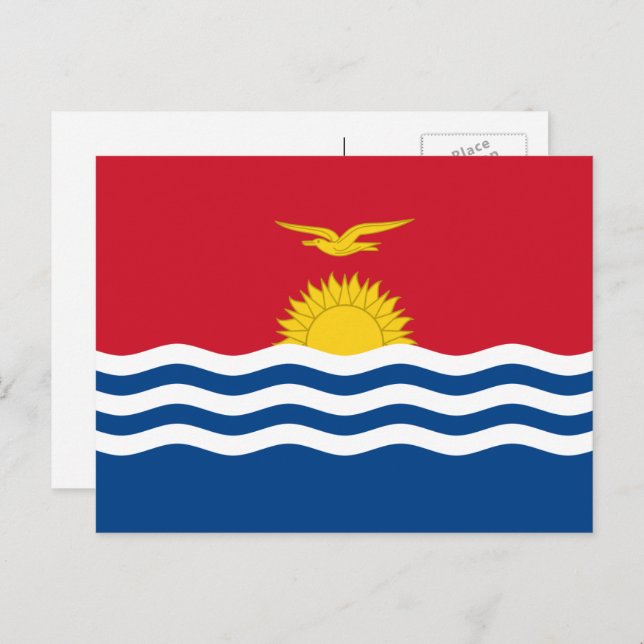 Carte Postale Drapeau de Kiribati, Drapeau de Kiribati (Devant / Derrière)