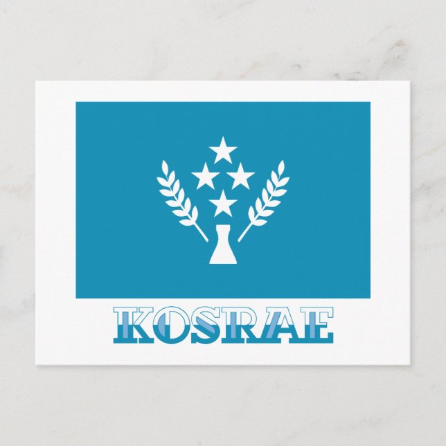Carte Postale Drapeau de Kosrae, avec nom (Devant)